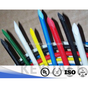 Fleksibel 4KV Silicone Rubber Braided Fiberglass Sleeving